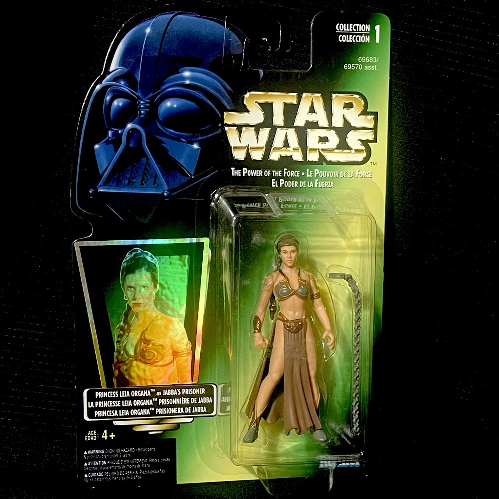 1997 Star Wars Power of the Force JABBA’S PRISONER LEIA 3.75 Holo Sticker Figure